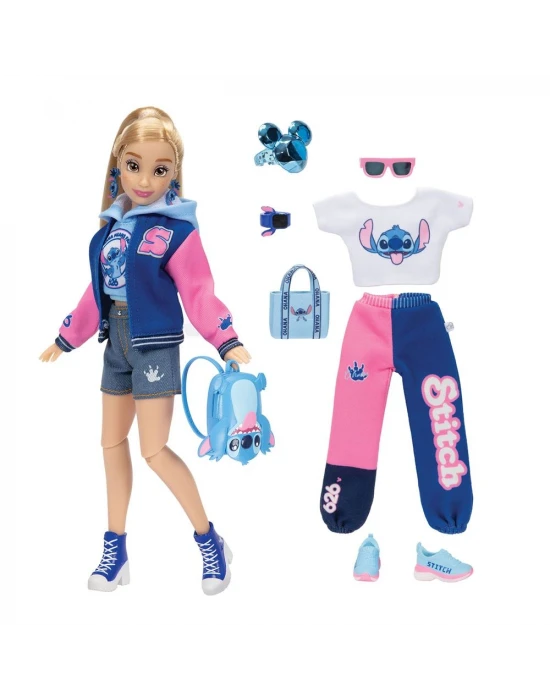 Disney ily 4ever Stitch Kolej Temalı Bebek ve Aksesuarları 23946