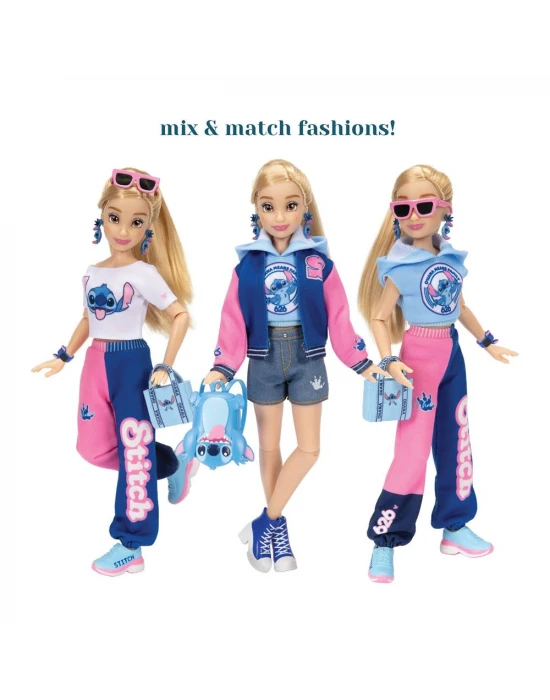 Disney ily 4ever Stitch Kolej Temalı Bebek ve Aksesuarları 23946