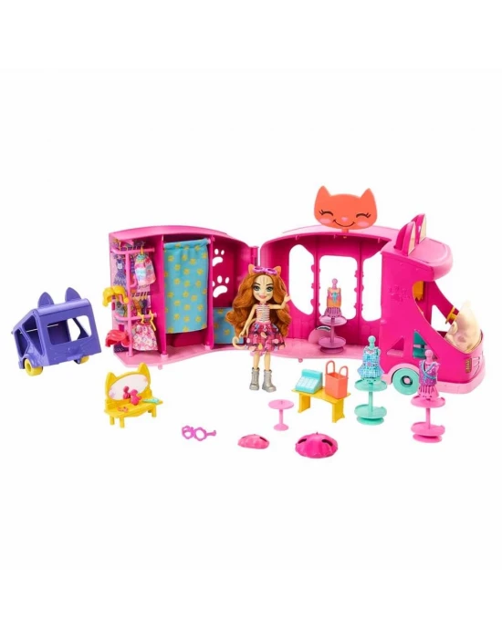 Enchantimals Kedi Temalı Moda Otobüsü