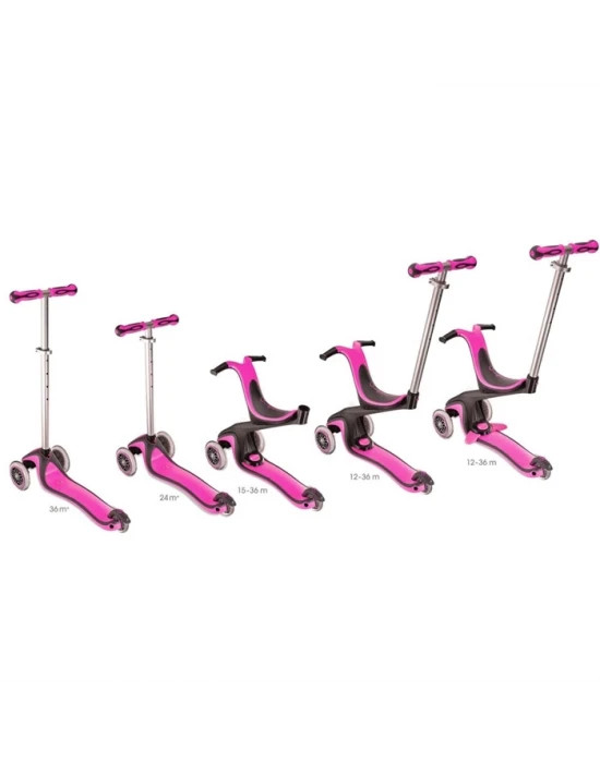 Globber My Free Seat 5 in 1 - Pembe Scooter