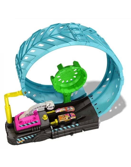 Hot Wheels Monster Trucks Karanlıkta Parlayan Çemberde Yarış Seti