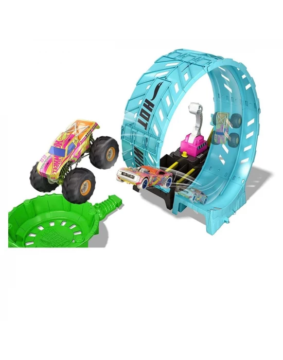 Hot Wheels Monster Trucks Karanlıkta Parlayan Çemberde Yarış Seti