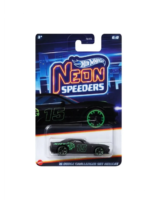 Hot Wheels Neon Yarışçılar HLH72 - 15 Dodge Challenger Srt Hellcat HRW80