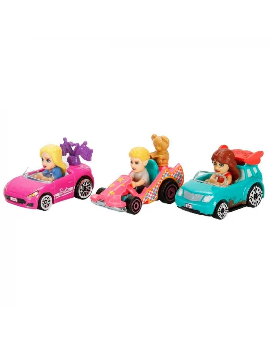 Hot Wheels Racerverse Barbie Yarış Pisti Arabaları 3’lü Paket JDG