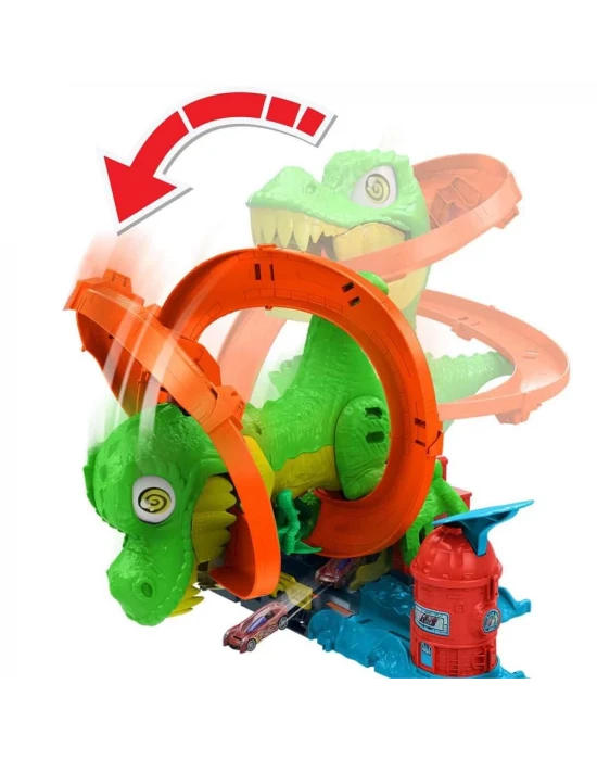 Hot Wheels T-Rex ve İtfaiye İstasyonu Oyun Seti JBM73