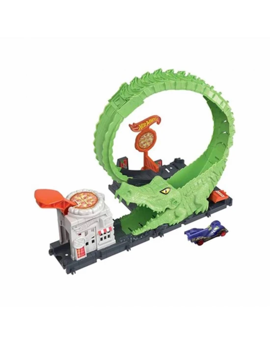 Hot Wheels Timsah ile Çemberde Mücadele Oyun Seti HKX39