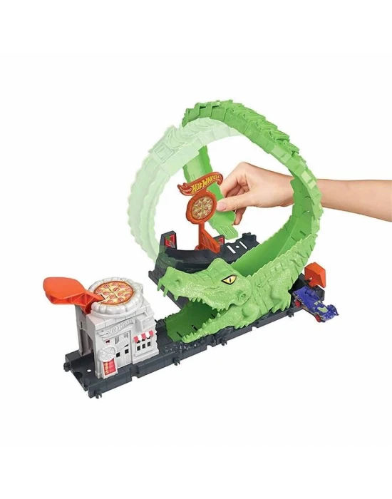 Hot Wheels Timsah ile Çemberde Mücadele Oyun Seti HKX39