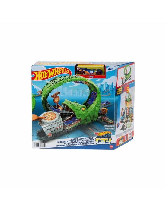 Hot Wheels Timsah ile Çemberde Mücadele Oyun Seti HKX39