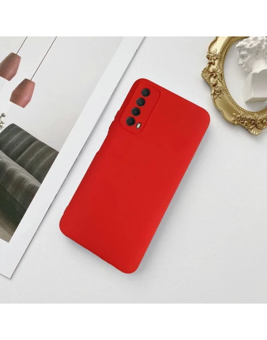 Huawei P Smart 2021 Lansman Likid Silikon Kamera Korumalı Kılıf