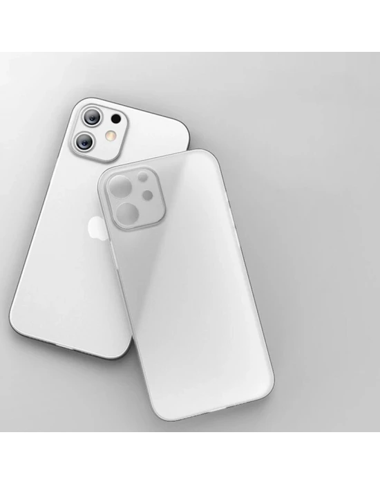 İphone 0,2 mm PP Buzlu İnce Sert Silikon Kamera Korumalı Kılıf