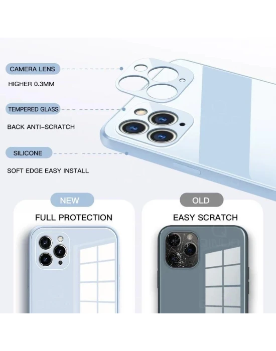 iPhone 11 Parlak Cam Kamera Korumalı Telefon Kılıfı