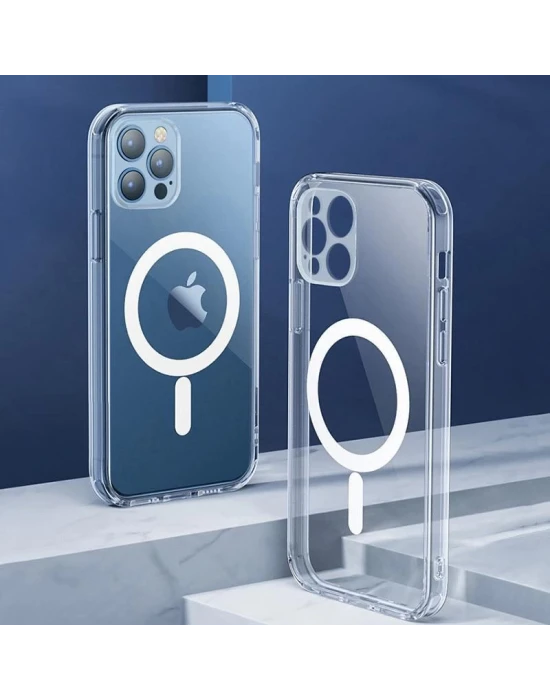İphone 11 Pro Kablosuz Şarj Destekli Manyetik Şeffaf Koruyucu Kılıf
