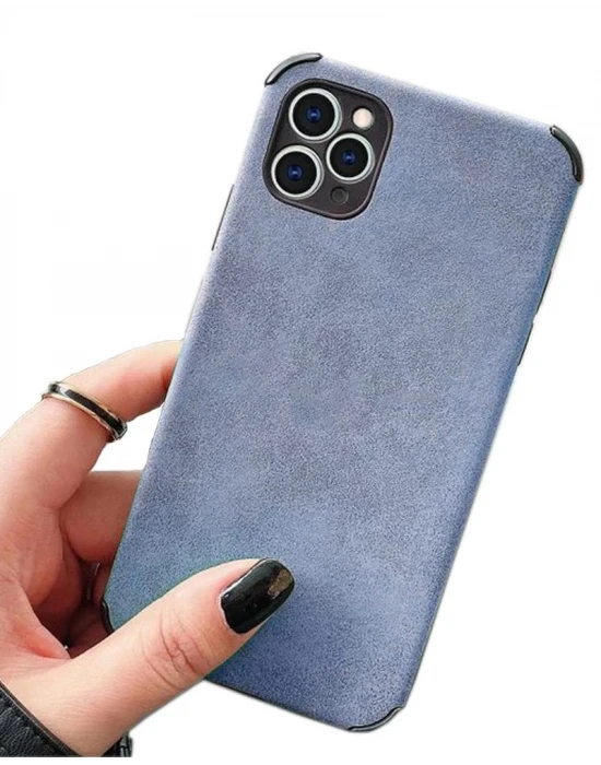 iPhone 11 Pro Max Köşe Korumalı Antik Deri Telefon Kılıfı