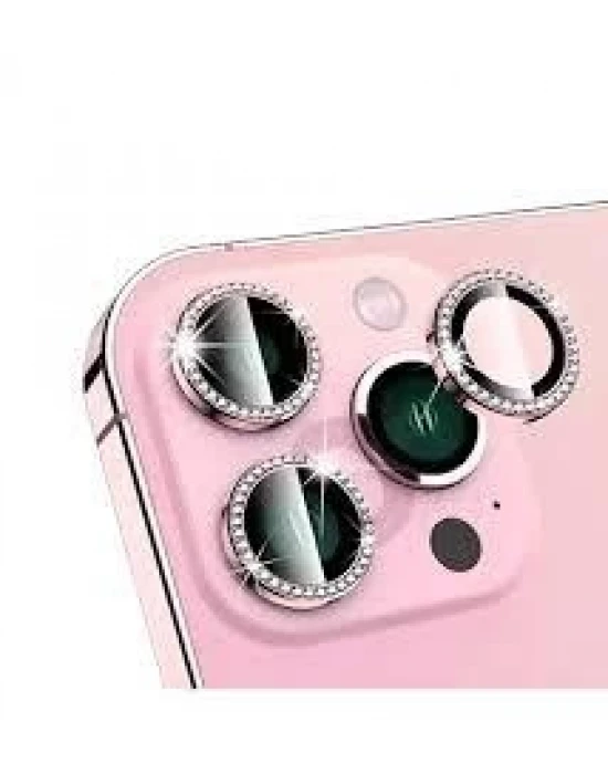 İphone 11 Pro Max Taşlı Kamera Lens Koruyucu Çerçeveli Koruyucu