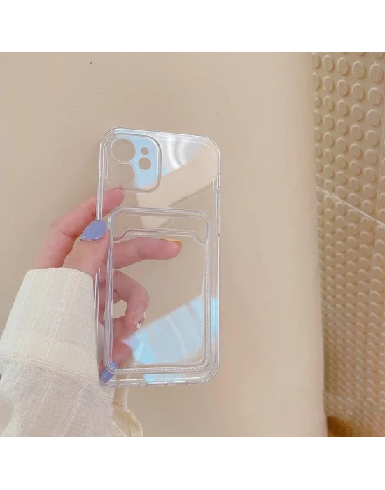 İphone 11 Şeffaf Kartlıklı Kamera Korumalı Telefon Kılıfı