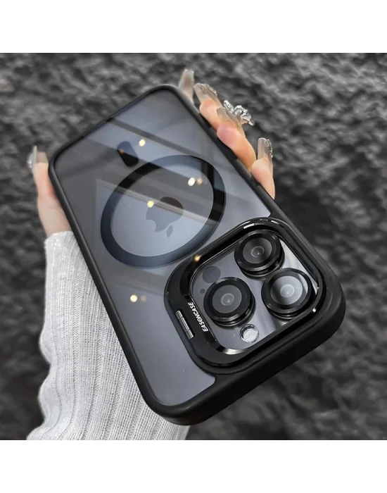 iPhone 11 Uyumlu Kılıf Klon Stantlı + Lens Korumalı MagSafe Telefon Kılıfı