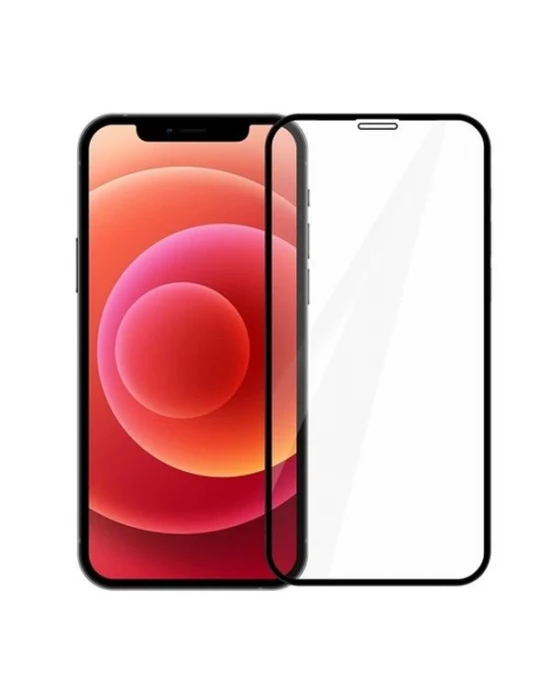 Iphone 12 Pro Max 6.7  Tempered Full Cam Ekran Koruyucu Siyah