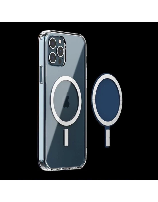 İphone 12 Pro Max Dayanıklı Manyetik Şeffaf Kılıf (MagSafe Uyumlu)