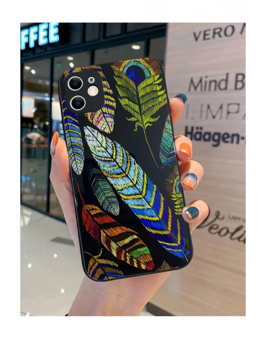 İphone 12 Pro Max Desenli Cam Telefon Kılıfı