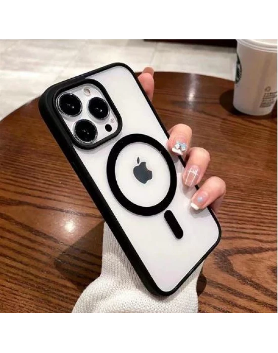 İphone 12 Pro Max Magsafe Uyumlu Magsafe Uyumlu Mat Çerçeveli Telefon Kılıfı