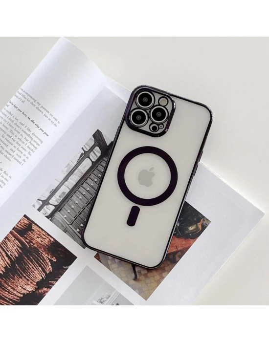 İphone 12 Pro Max Magsafe Uyumlu Parlak Lazer Telefon Kılıfı