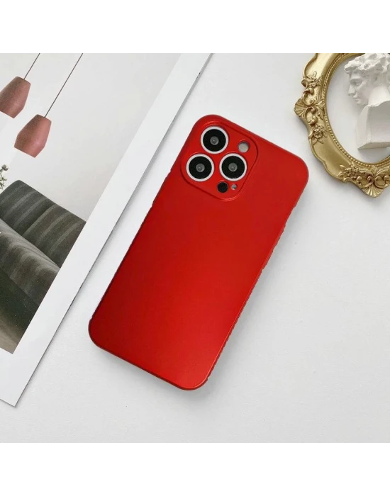 İphone 12 Pro Max Metalic Renk Kamera Korumalı Silikon Kılıf