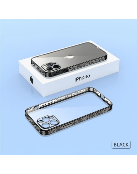 İphone 12 Pro Max Plating Kreatif Desenli Silikon Telefon Kılıfı