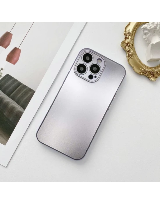 iPhone 12 Pro Metalic Renk Kamera Korumalı Silikon Kılıf