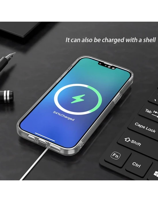 İphone 13 Magsafe Kablosuz Şarj Destekli Manyetik Şeffaf Koruyucu Kılıf