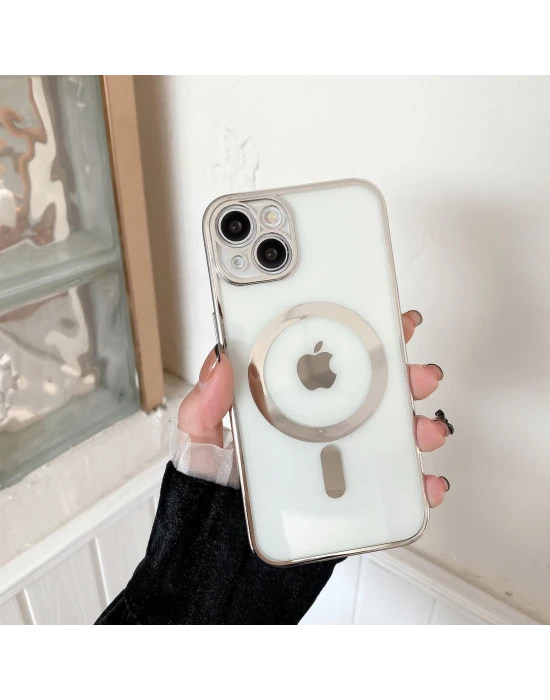 İphone 13 Magsafe Uyumlu Parlak Lazer Telefon Kılıfı