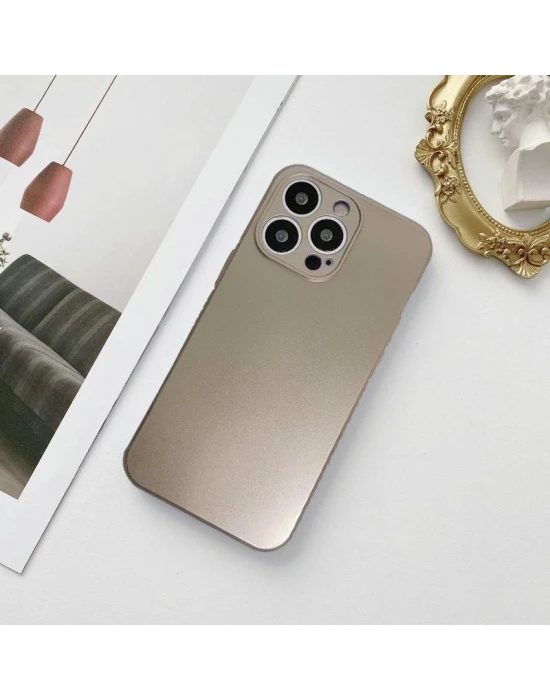 İphone 13 Metalic Renk Kamera Korumalı Silikon Kılıf