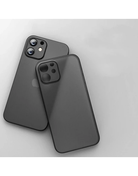 İphone 13 Pro 0,2 mm PP Buzlu Ultra İnce Sert Silikon Kamera Korumalı Kılıf