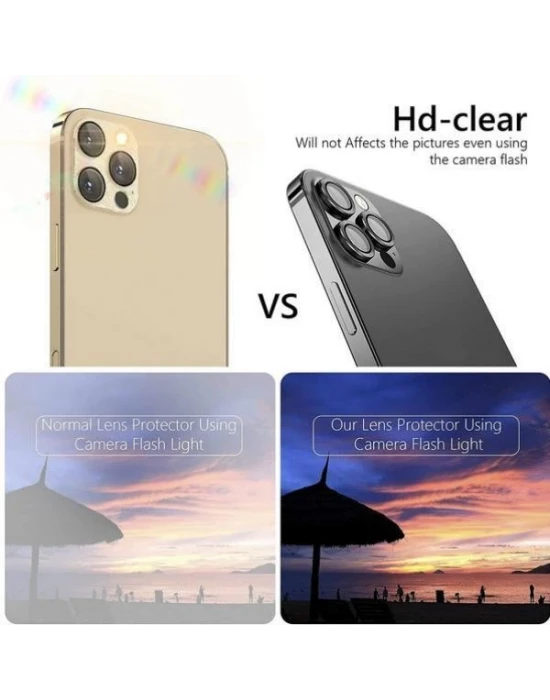 iPhone 13 Pro / 13 Pro Max Toz Geçirmez Temperli Kamera Lens Koruyucu
