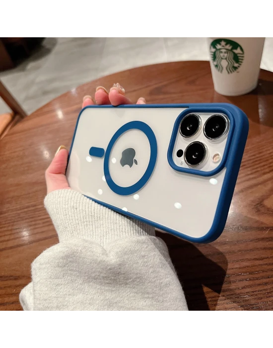 İphone 13 Pro Magsafe Uyumlu Magsafe Uyumlu Mat Çerçeveli Telefon Kılıfı
