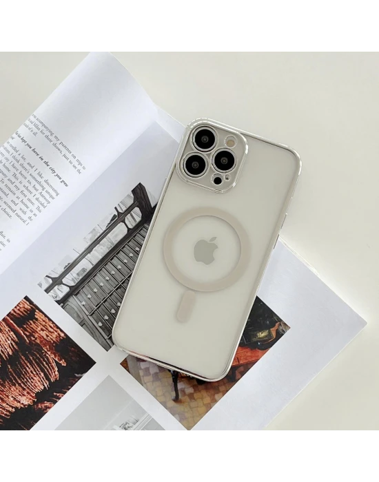 İphone 13 Pro Magsafe Uyumlu Parlak Lazer Telefon Kılıfı