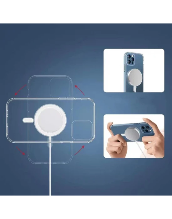 İphone 13 Pro Magsafe Uyumlu  Sert Şeffaf Kapak