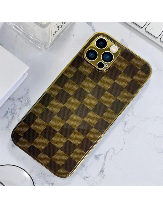 İphone 13 Pro Marble Case Mermer Desenli Cam Telefon Kılıfı