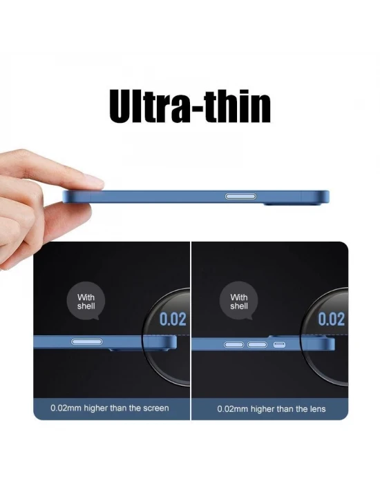 İphone 13 Pro Max 0,2 mm Buzlu Ultra ince Yumuşak Silikon Kamera Korumalı Slim Kılıf
