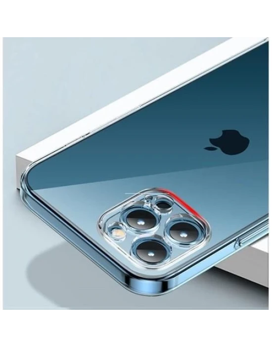 iPhone 13 Pro Max Kamera Korumalı Şeffaf Tıpalı Silikon Kılıf