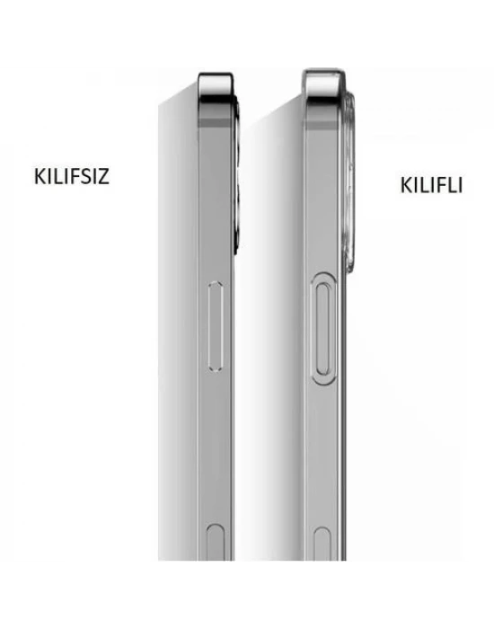 iPhone 13 Pro Max Kamera Korumalı Şeffaf Tıpalı Silikon Kılıf