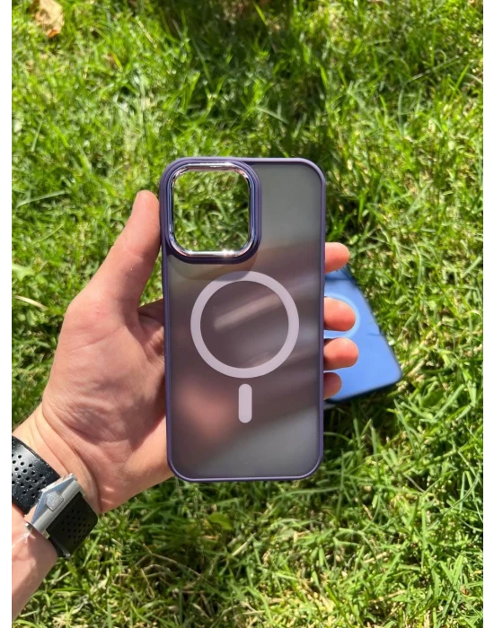 İphone 13 Pro Max Magsafe Mat Krom Telefon Kılıfı