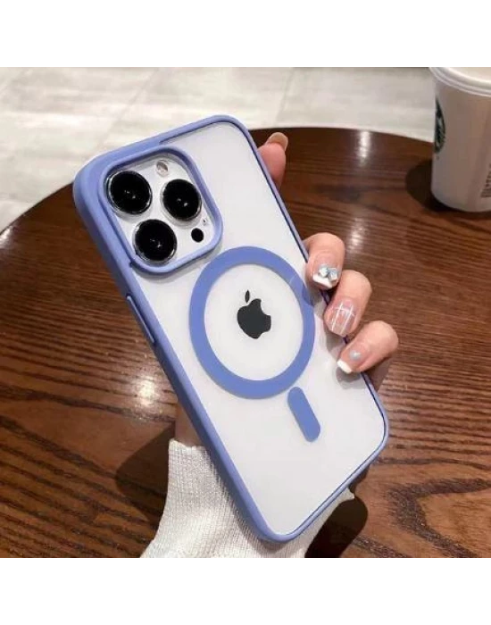 İphone 13 Pro Max Magsafe Uyumlu Magsafe Uyumlu Mat Çerçeveli Telefon Kılıfı