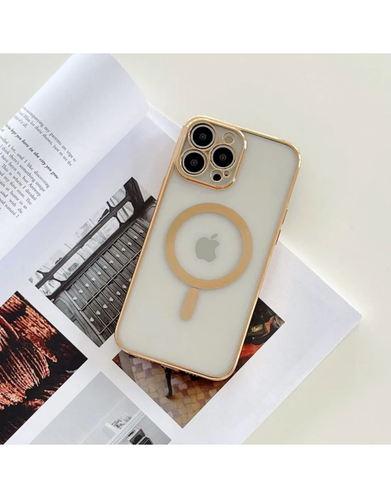 İphone 13 Pro Max Magsafe Uyumlu Parlak Lazer Telefon Kılıfı