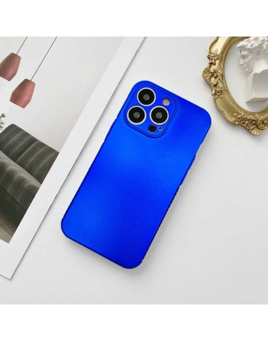 İphone 13 Pro Max Metalic Renk Kamera Korumalı Silikon Kılıf