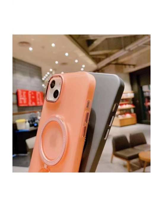 İphone 13 Pro Max Stantlı Buzlu Sert Magsafe Telefon Kılıfı