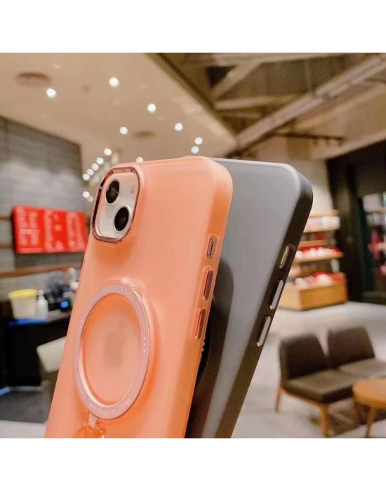 İphone 13 Stantlı Buzlu Sert Magsafe Telefon Kılıfı