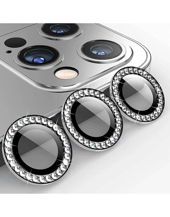 İphone 14-15 Pro -14-15 Pro Max Uyumlu Taşlı Lens Koruma