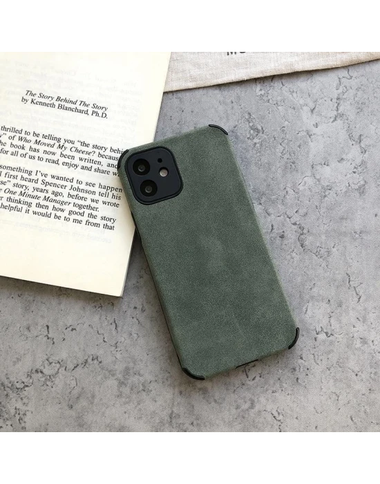 İphone 14 Plus Köşe Korumalı Antik Deri Telefon Kılıfı