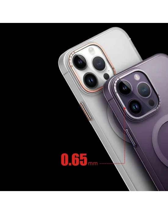 iPhone 14 Plus Magsafe Şarj Özellikli Buzlu Sert Kılıf