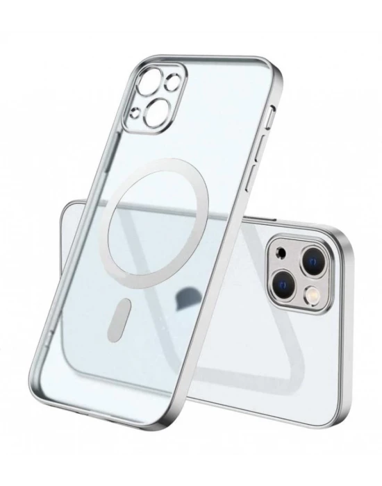 İphone 14 Plus Magsafe Uyumlu Parlak Lazer Telefon Kılıfı
